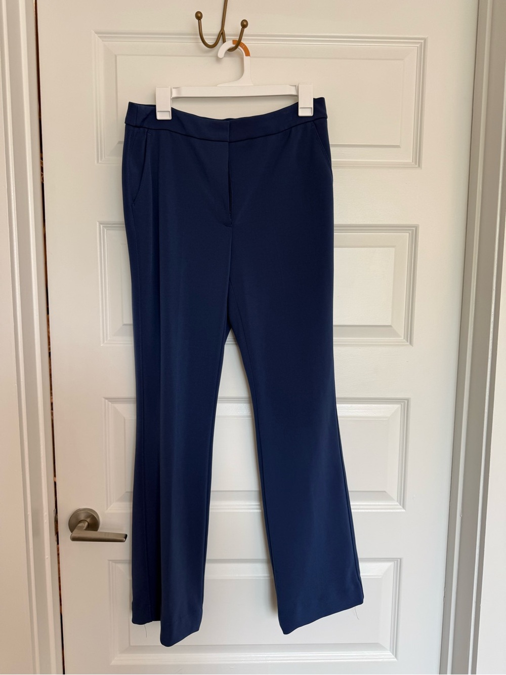 White House Black Market Navy Wide-Leg Ponte Trousers